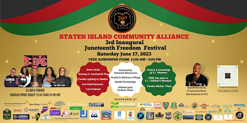 SI Community Alliance 3rd Annual Juneteenth Festival Staten Island June 17th 2023